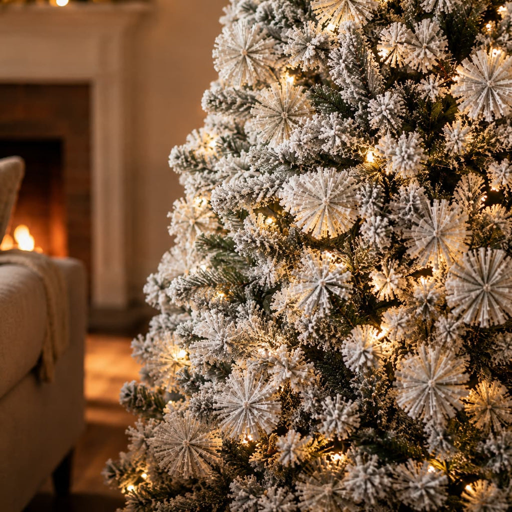 Pre-Lit Flocked Christmas Tree