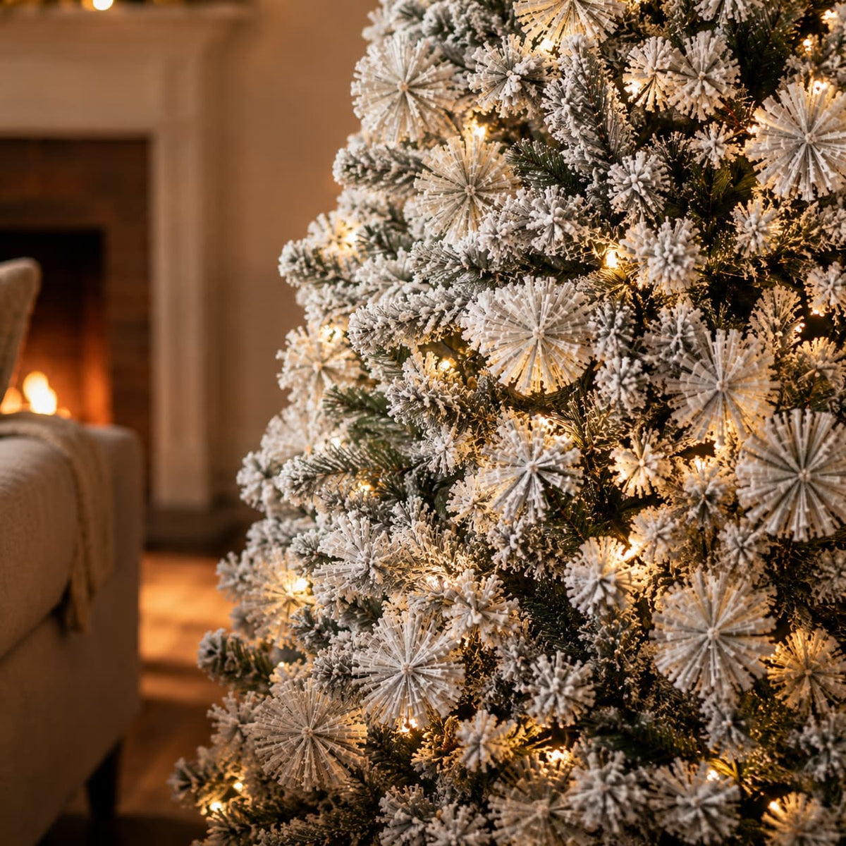 Pre-Lit Flocked Christmas Tree