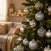 100" Silver Christmas Ornament Set