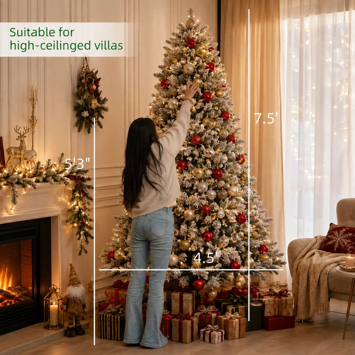 Pre-Lit Flocked Christmas Tree