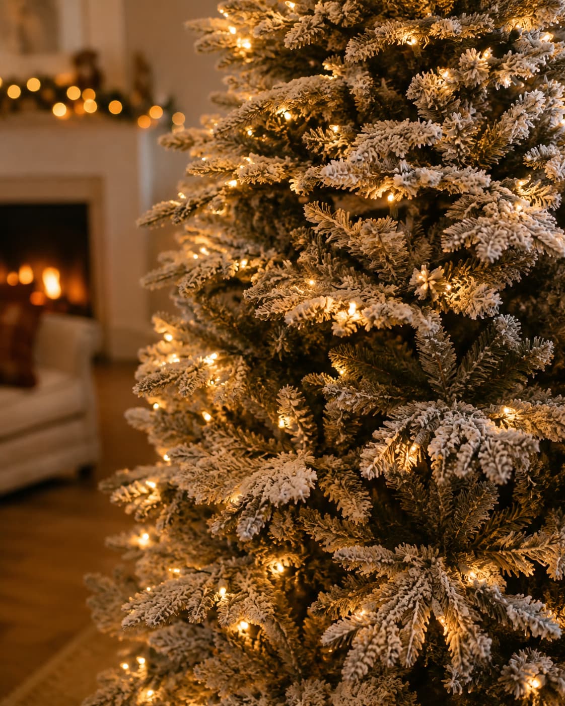 Frosted Pre-Lit Artificial Christmas Tree