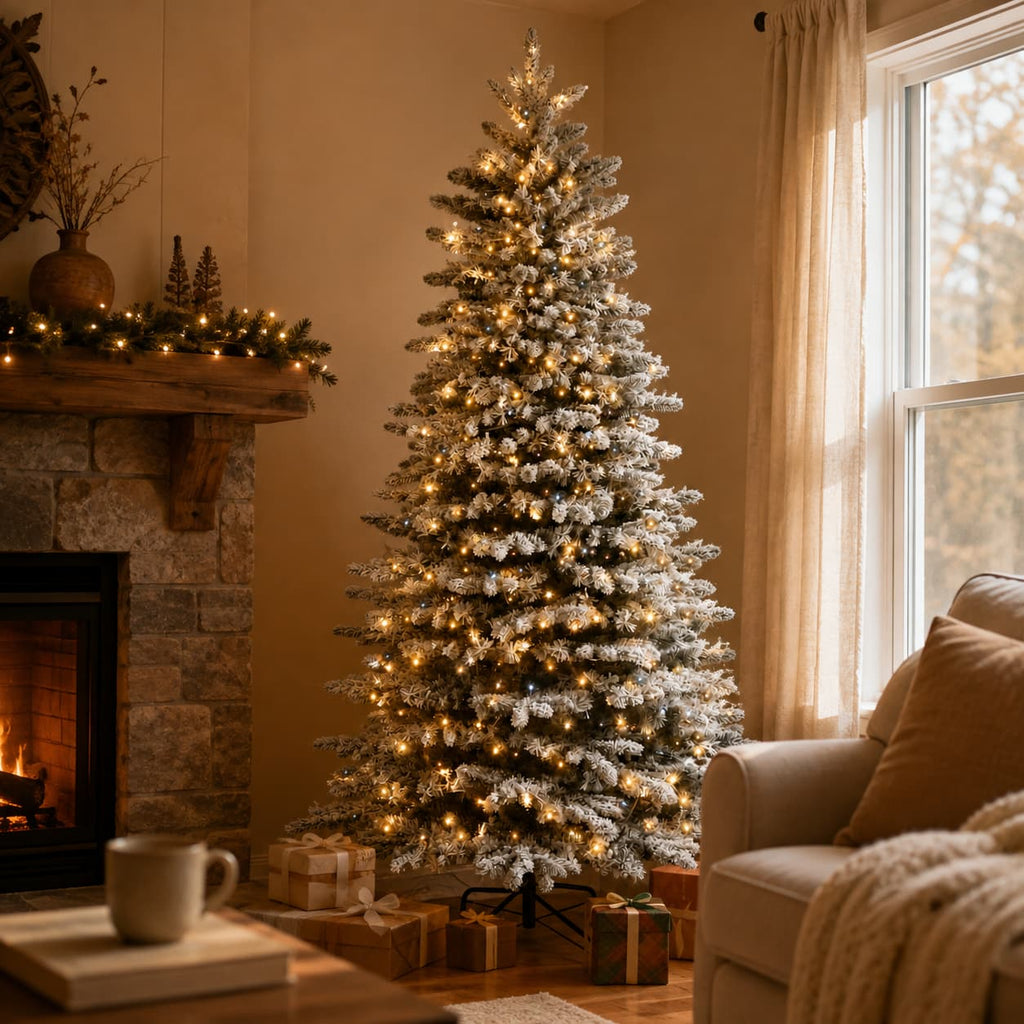 Frosted Pre-Lit Artificial Christmas Tree