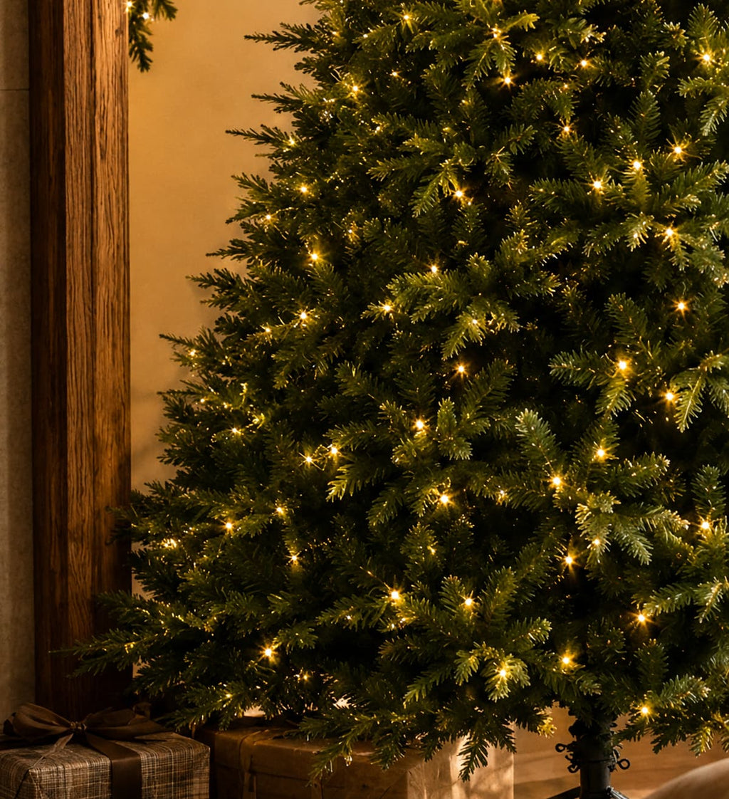 Realistic Green Pre-Lit Christmas Tree