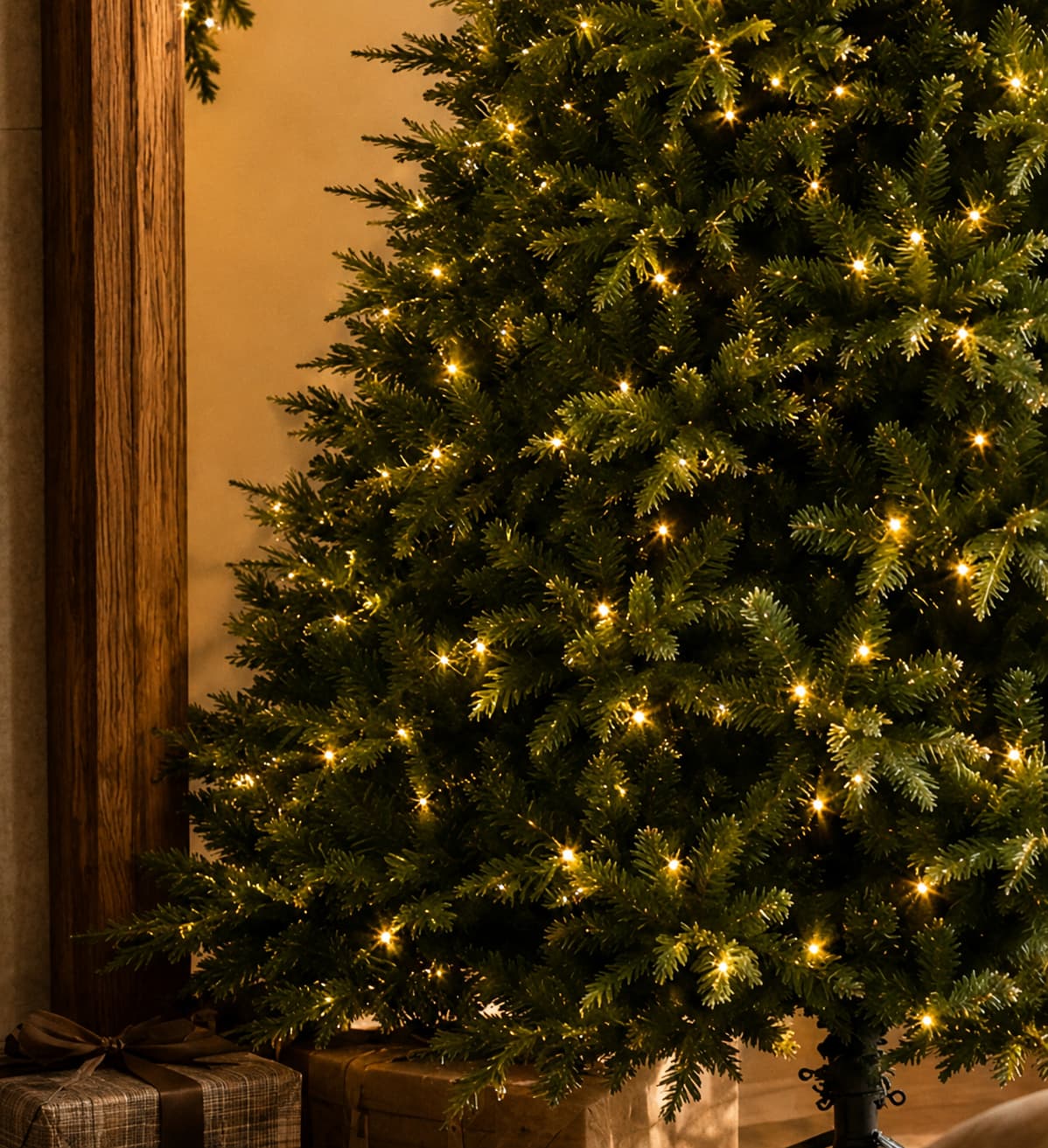 Realistic Green Pre-Lit Christmas Tree