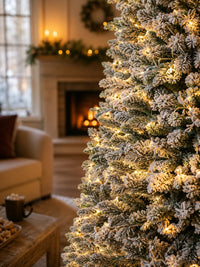 Slim Flocked Christmas Tree