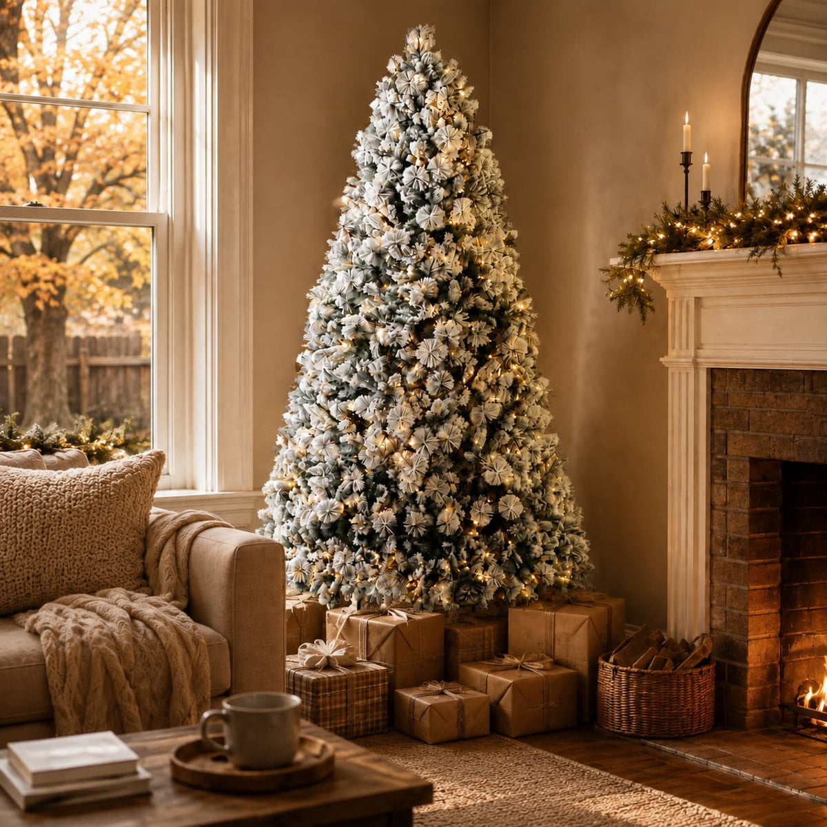 Pre-Lit Flocked Christmas Tree