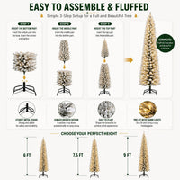 Slim Flocked Christmas Tree