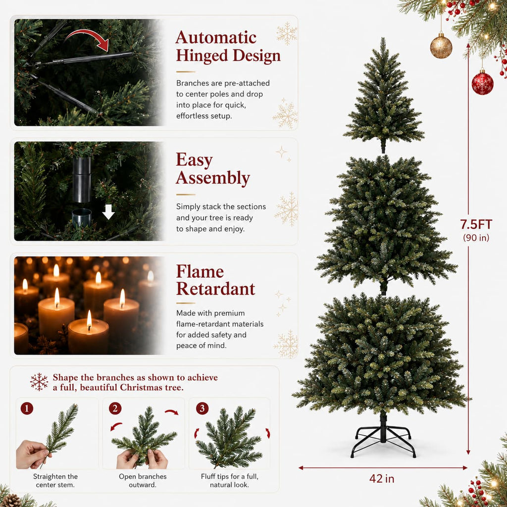 Pre-Lit Green Artificial Christmas Tree