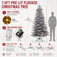Frosted Pre-Lit Artificial Christmas Tree