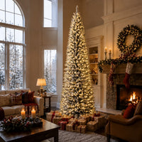 Slim Flocked Christmas Tree