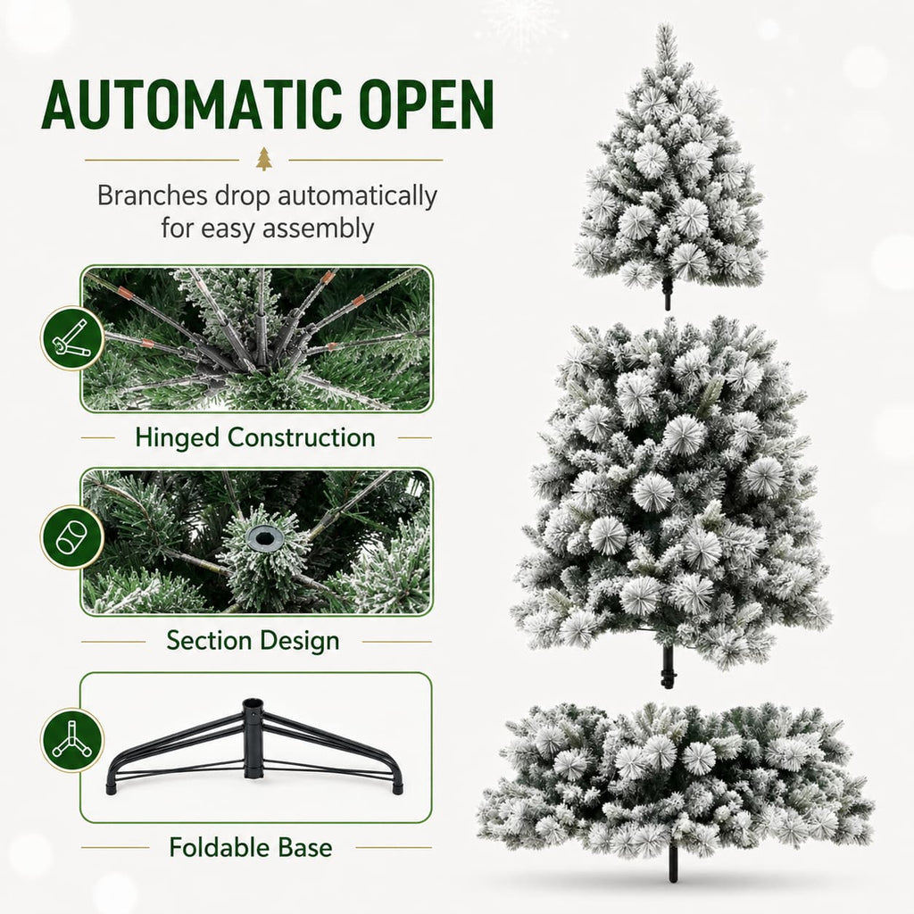 Pre-Lit Flocked Christmas Tree