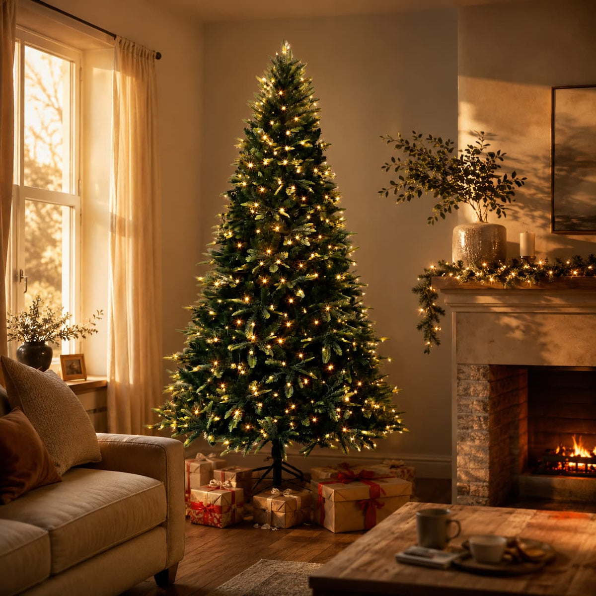 Pre-Lit Green Artificial Christmas Tree