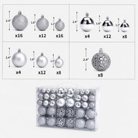 100" Silver Christmas Ornament Set