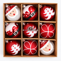 9" Santa Christmas Ball Set